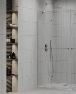 Vane MEXEN/S - Roma Duo sprchovací kút 90x80, transparent, chróm + vanička so sifónom 854-090-080-01-02-4010
