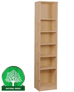 Vitríny a regály do obývačky Regál eko vysoký 180 borovica morená dub