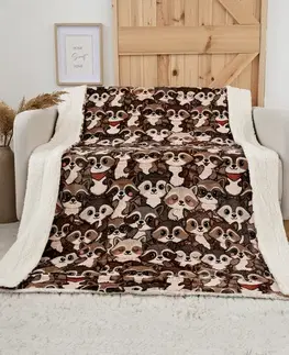 Deky MKLozkoviny.sk Baránková deka mikroplyš Exclusive 150 x 200 cm - Mývalí invázia