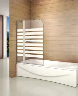 Sprchové dvere H K - Vaňová zástena S2 STRIPE 120x140cm - dvojdielna sklopná, číre sklo so vzorom, varianta ľavá SE-S2STRIPE-13