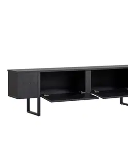 TV stolíky ROME TV stolík na nožičkách, čierne drevo/čierna