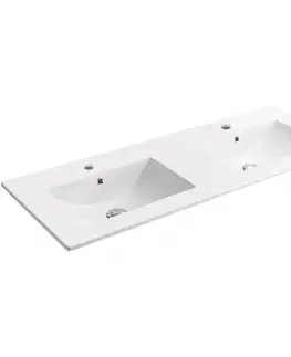 Umývadlá CERANO - Dvojumývadlo keramické Todo - nábytkové - biela lesklá - 121x46,5 CER-431602