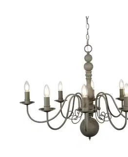 Svietidlá Searchlight 2268-8GY - Luster na reťazi GREYTHORNE 8xE14/40W/230V 2268-8GY
