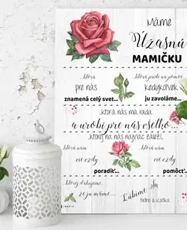 Tabuľky s venovaním (darčeky) Darčeky pre mamku - Tabuľka a poďakovanie za lásku a starostlivosť