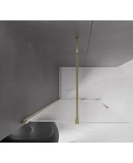 Sprchové dvere MEXEN/S - Velar Sprchová zástena posuvná Walk-in 110 x 200, dekor 8 mm, zlato 871-110-000-33-50