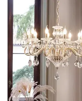 Svietidlá Ideal Lux - Luster na reťazi NEGRESCO 10xE14/28W/230V pr. 85 cm zlatá 087771