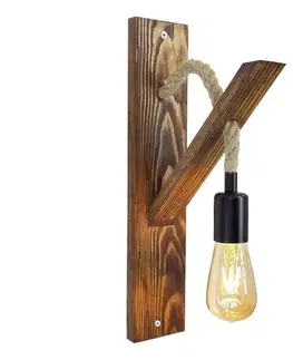Svietidlá  Nástenné svietidlo AHSAP 1xE27/40W/230V borovica orech 806ALD1467