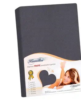 Plachty Bellatex Froté prestieradlo Kamilka grafitová, 200 x 220 cm, 200 x 220 cm