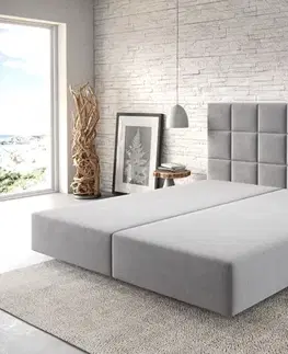 Rámy postelí DELIFE Boxspring posteľ Dream-Fine 180x200 cm mikrovlákno sivá