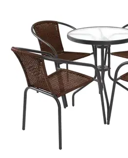 Záhradné zostavy NABBI Jupiter 60 1+4 záhradný set čierna / hnedá