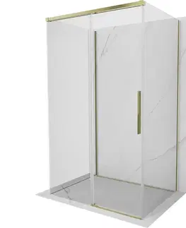 Sprchovacie kúty MEXEN/S - Rox-3S sprchovací kút 3 stenný, posuvný 90 x 120, transparent, zlato 8C2-090-120-50-00-3S