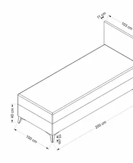 Postele Rám jednolôžkovej postele s čelom Bade 100 x 200 - Beige