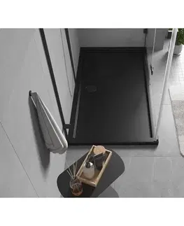 Vane MEXEN - Flow sprchová vanička obdĺžniková slim 70 x 150, čierna mat 46R707015