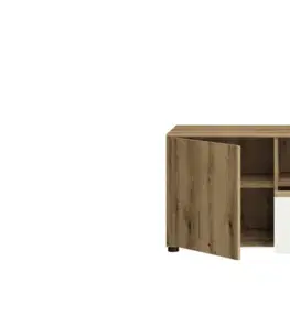 TV stolíky ArtExt TV stolík CAMINO 1D2S | dub evoke/biela