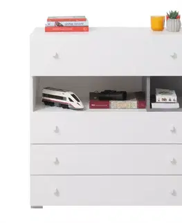 Komody do detskej izby Komoda  Sigma SI11  Biely Lux/betón