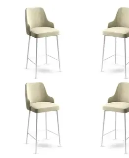 Barové stoličky Bar Stool Set (4 Pieces) Enox - Cream, White