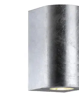 Svietidlá Nordlux - Vonkajšie nástenné svietidlo CANTO 2xGU10/28W/230V IP44 strieborné 49721031