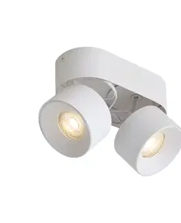 Bodove svetla Moderné prisadené bodové svietidlo biele GU10 50mm 2-svetlové naklápacie - Echo