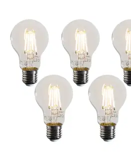 LED osvetlenie Sada 5 stmievateľných LED žiaroviek E27 A60 číra 4W 470 lm 2700K