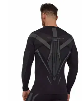 Dámske spodky Pánske funkčné tričko Brubeck Dry s dlhým rukávom LS1743M Black/Graphite - M