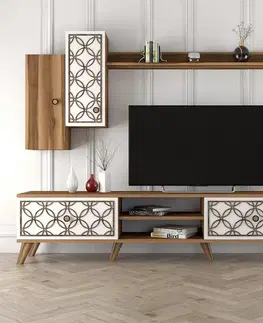 Obývacie steny TV skrinka / Obývacia stena Class S - Walnut, White