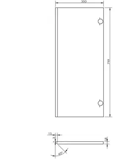 Kúpeľňový nábytok MEXEN - Rivel čelo pre kúpeľňovú skrinku reliéf 35 x 80 cm (2 ks.), orech 91A21-1600-300-2-86