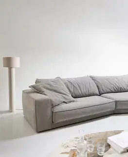 Veľké pohovky DELIFE Veľká pohovka Snoosh 400x150 cm štruktúrovaná látka mäkká sivá ležadlo pravá
