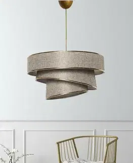 Svietidlá Závesný luster Couper - Beige, Gold