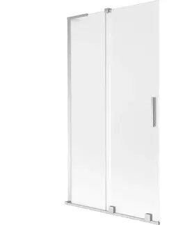 Sprchové dvere MEXEN/S - Velar L dvojkrídlová posuvná vaňová zástena 100 x 150, dekor, chróm 896-100-003-31-01