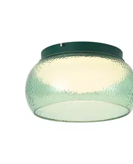 Stropné osvetlenie Stropné svietidlo v štýle Art Deco zelené so sklom vrátane LED 3-stupňovo stmievateľné - Thimble