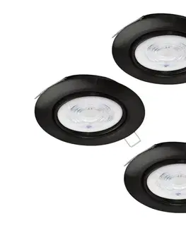 Svietidlá Eglo 901755 - SADA 3x LED Podhľadové svietidlo FAVAZZINA 1xGU10/4W/230V čierna 901755