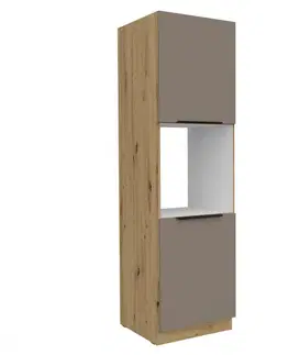 Kuchynské dolné skrinky KONDELA Frisbo 60 DP-210 2F skrinka na vstavanú rúru sandgrau / dub artisan