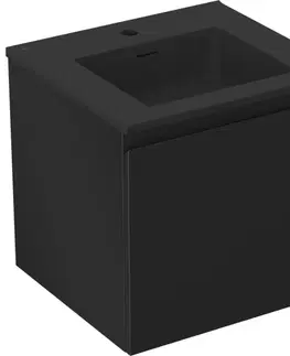 Kúpeľňový nábytok MEXEN/S - Orio kúpeľňová skrinka 50 cm s umývadlom Otis, 1 šuplík, čierna mat 91A10-05047-1-BF71-W18M71
