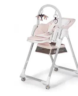 Jedálenská stolička KINDERKRAFT - Detská jedálenská stolička 2v1 LASTREE ružová/biela KHLAST00PNK0000