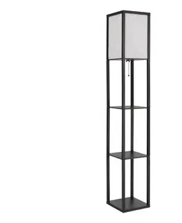 Lampy Globo 58611S - Stojacia lampa TABITHA 1xE27/60W/230V čierna 58611S
