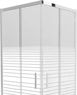 Sprchovacie kúty MEXEN - Rio sprchovací kút štvorec 70x70 cm prúžky, chróm 860-070-070-01-20
