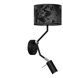 Svietidlá  Nástenná lampička SATINO 1xE27/40W/230V + 1xGU10/MR11/7W čierna/šedá MLP7324