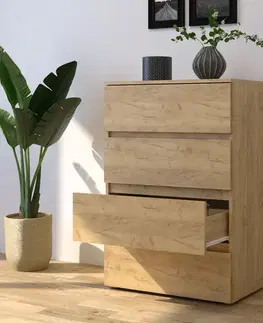 Komody KONDELA Parmad zásuvková komoda dub artisan