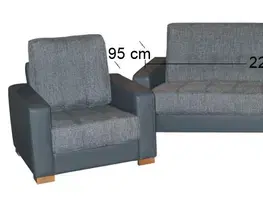 Sedacie súpravy PYKA Vegas 3R+1+1 rozkladacia sedacia súprava magma gray / šedá