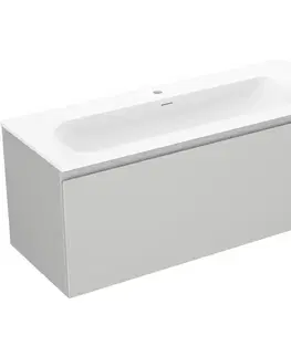 Kúpeľňový nábytok MEXEN/S - Orio kúpeľňová skrinka 120 cm s umývadlom Vela, 1 šuplík, sivá mat/biela mat 91A10-12047-1-BF62-W23M01