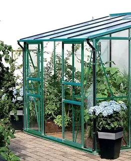 Skleníky Skleník k stene VITAVIA IDA 5200 polykarbonát zelený Dekorhome