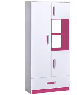 Sektorový nábytok Regál NR-3 Trafiko 90 ružové