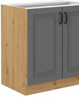 Kuchynské skrinky STELLA 80 dolná skrinka, stredne šedá/dub Artisan