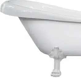 Vane MEXEN/S - Retro voľne stojaca vaňa 150x73 cm biela biela nohy , zátka sifónu chrom 53251507300-20