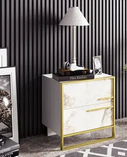 Nočné stolíky Nočný stolík Polka - White