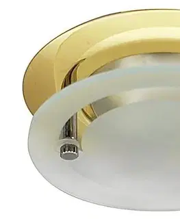Stropná svetla Pevná stropná lampa, mosadz, so sklom OZS-07
