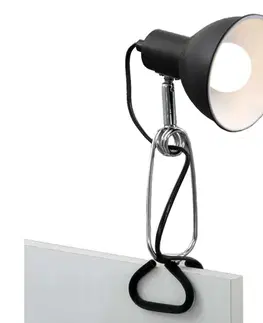 Lampy Briloner 2790-015 - Lampa s klipom FIX 1xE14/8W/230V čierna/lesklý chróm 2790-015