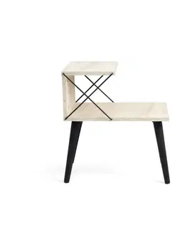 Konferenčné stolíky Nočný stolík Cross Travertine and Black