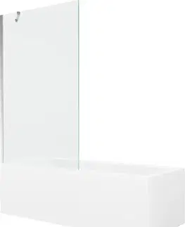 Sprchové dvere MEXEN/S - Cubik obdĺžniková vaňa 170 x 70 cm s panelom + vaňová zástena 100, transparent, chróm 550317070X9510000001