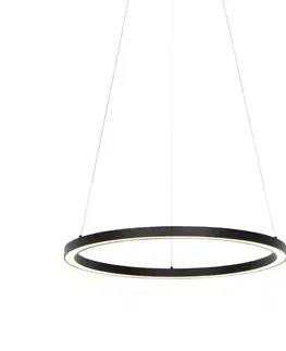 Závesné svietidlá Inteligentné závesné svietidlo čierne 60 cm vrátane LED a RGBW - Girello